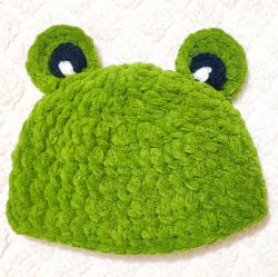 Easy Soft Plush Crochet Frog Baby Hat