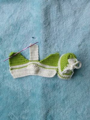 Crochet Baby Sneakers Worked Flat