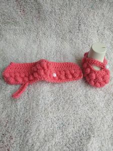Crochet Puff Babygirl Shoe Worked Flat