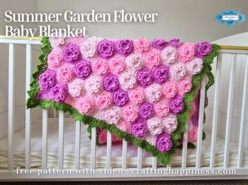 Summer Garden Flower Baby Blanket