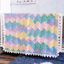 Marled Entrelac Baby Blanket