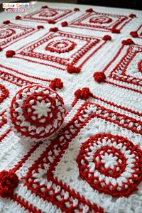 Christmas Scandinavian Heart Crochet Blanket