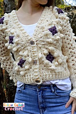 Bobble Stitch Crochet Cardigan Bobble Diamonds