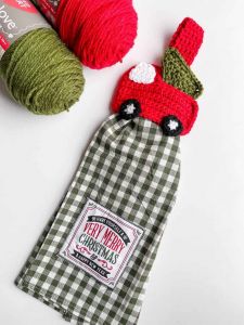 Vintage Red Truck Towel Topper