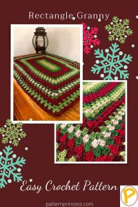 Christmas Crochet Rectangle Table Runner or Tablecloth