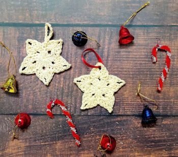 Two Round Easy Crochet Christmas Star Ornament
