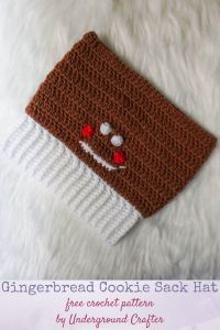 Gingerbread Cookie Sack Hat