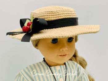 Boater Hat for 18" Dolls