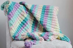 Spring Caron Big Cakes C2C Blanket