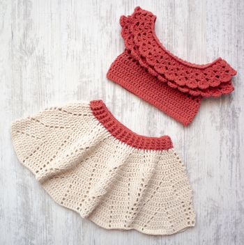 Baby Crochet Skirt and Top Set
