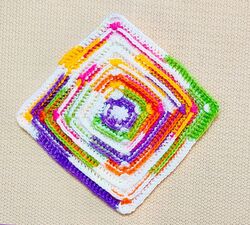 Raised Square Crochet Blanket Motif