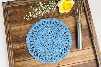 Blue Skies Round Dishcloth