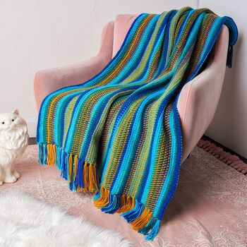 Tunisian Simple Stripes Blanket