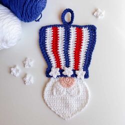 Patriotic Gnome Uncle Sam Hot Pad
