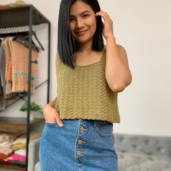 Solid shell stitch tank top