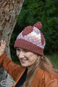 Fall Leaf Hat With Pinecone Pom Pom