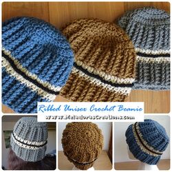 Ribbed Unisex Crochet Beanie