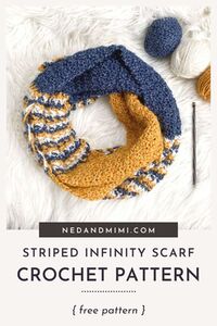 Orla Striped Crochet Infinity Scarf