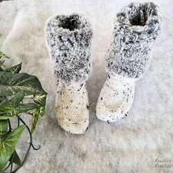 Shweta Slipper Boots with Faux Fur Trim