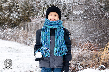 Easy Chunky Crochet Scarf for Kids