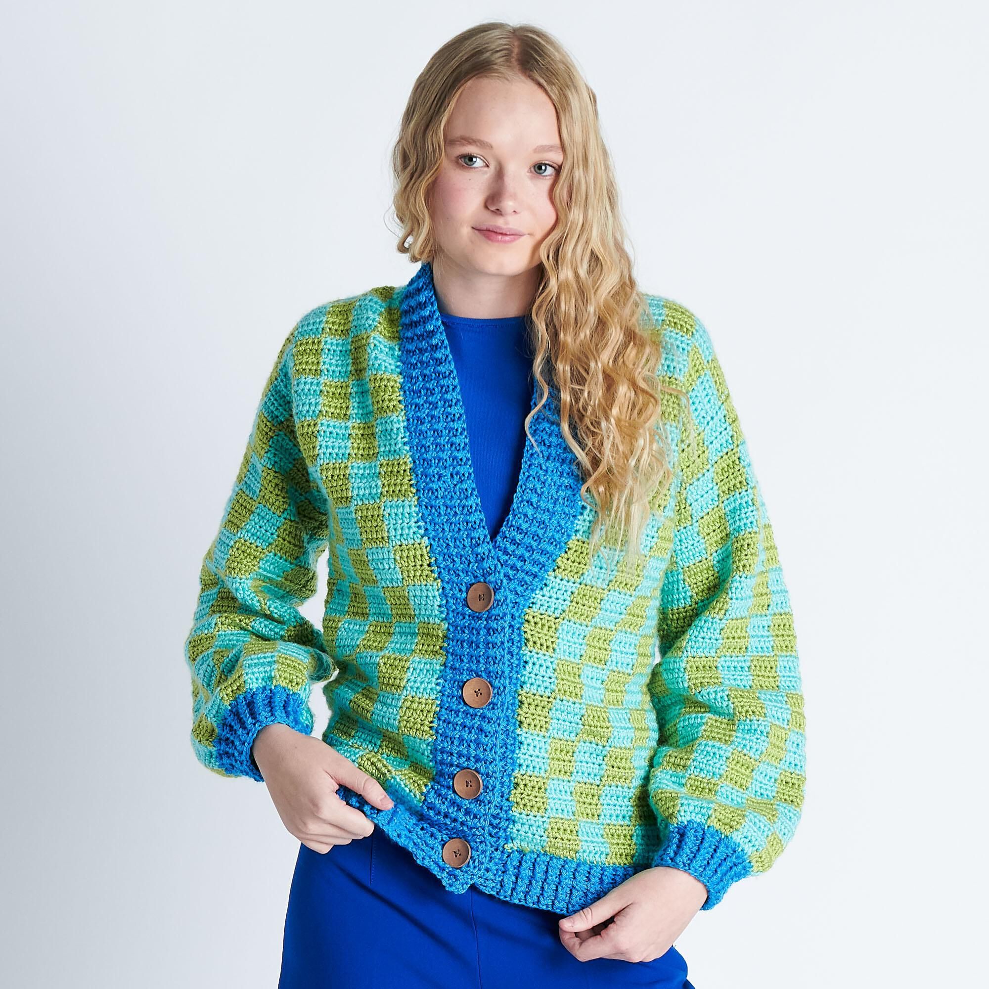 Crochet Patterns Galore - Checkered Cardigan
