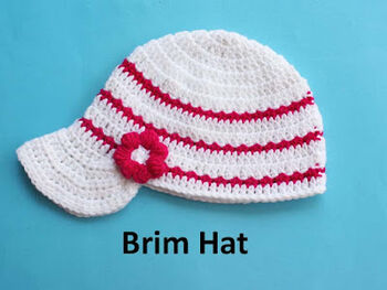 Brim Hat//Girls & Boys Crochet Sports Cap