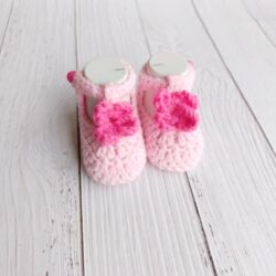 Crochet Bow Baby Shoes