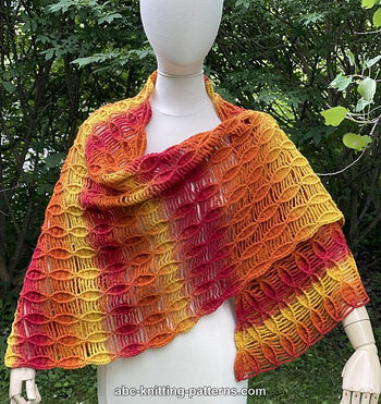 Embossed Leaves Shawl