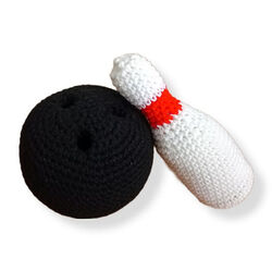 Crochet Bowling Ball and Pin