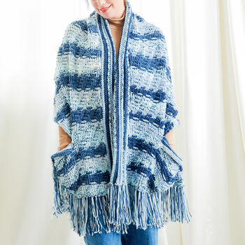 Stripes and Texture Pocket Shawl