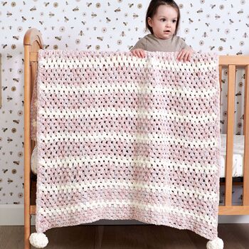 Beginner Crochet Baby Stripe Blanket