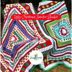 Ugly Christmas Sweater Sampler Blanket