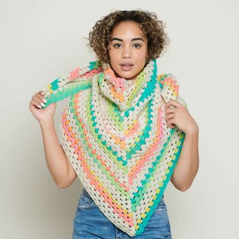 Staggered Stripes Shawl