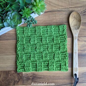 Basketweave Crochet Dishcloth