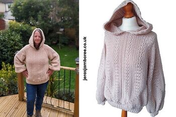 Moon Shimmer Hexagon Sweater with Hood