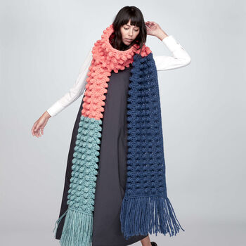 Color Block Bobble Scarf