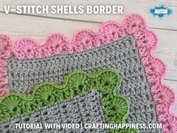 V Stitch Shells Border  Tutorial