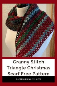 Granny Stitch Triangle Christmas Scarf