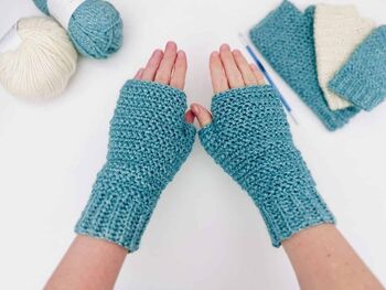 Herringbone Fingerless Gloves