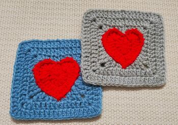 Crochet Heart To Solid Granny Crochet Square