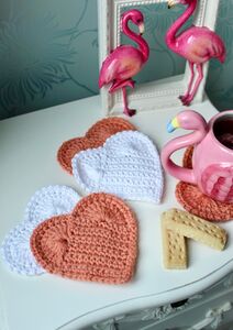 Yasmin Crochet Heart Coasters