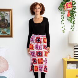 Granny Side Split Skirt