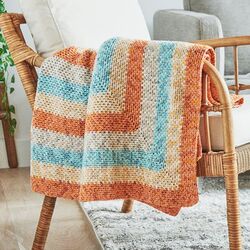 Lattice Crochet Color-Blocked Blanket