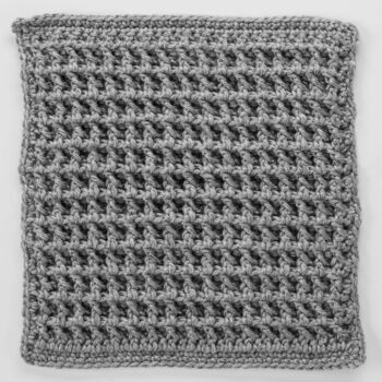 Front Post Double Crochet Square for Checkerboard Textures Throw