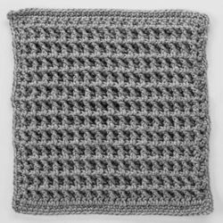 Front Post Double Crochet Square for Checkerboard Textures Throw
