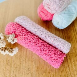 Little Kisses Washcloth: Crossed Double Crochet  Stitch