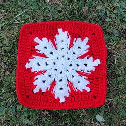 Free Crochet Snowflake Square