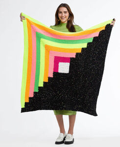 Neon Log Cabin Throw