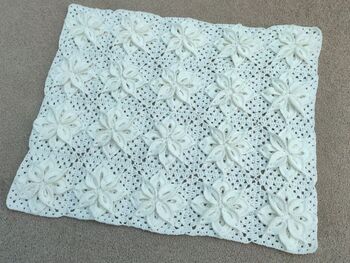 White Poinsettia Baby Blanket