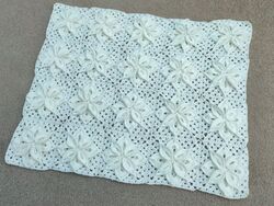 White Poinsettia Baby Blanket